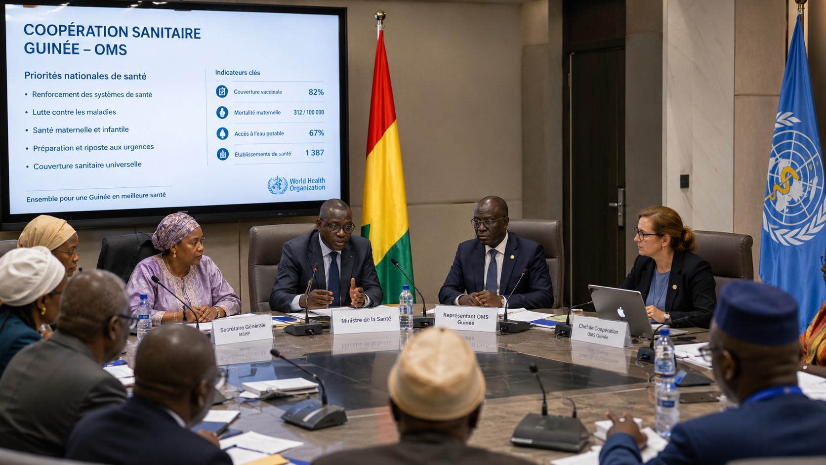 Guinea and WHO Set New Health Priorities as Cooperation Strategy Advances