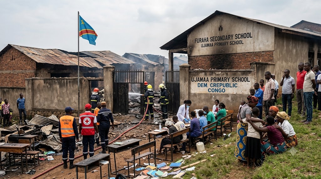 DR Congo School Fire Death Toll Rises to 26 in Bukavu
