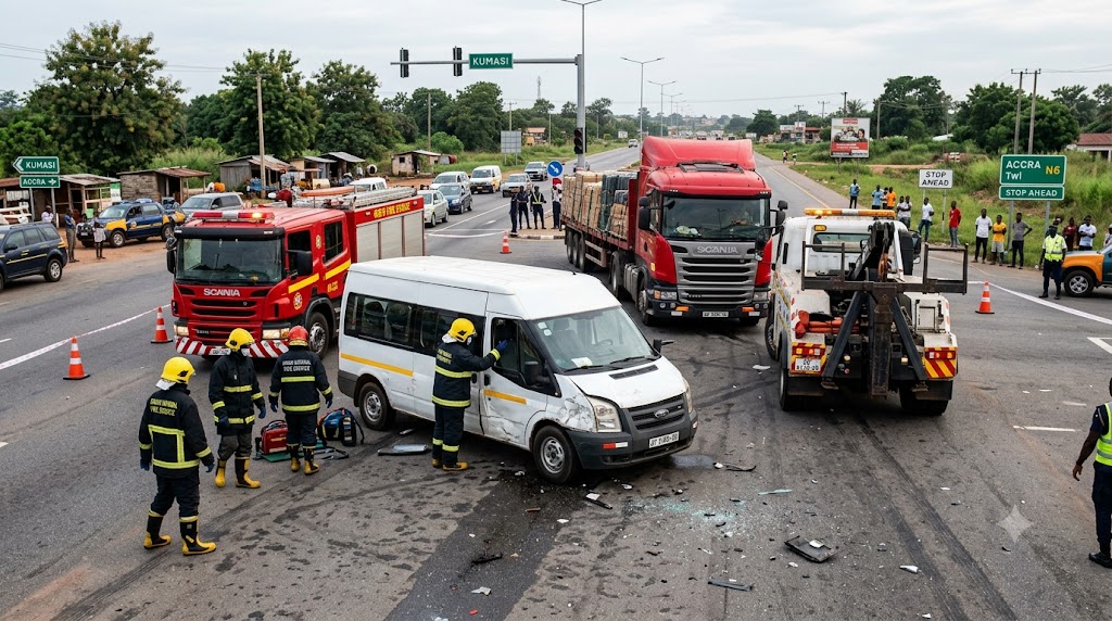 Four Killed in Crash on Accra–Kumasi Highway at Anyinasin Junction
